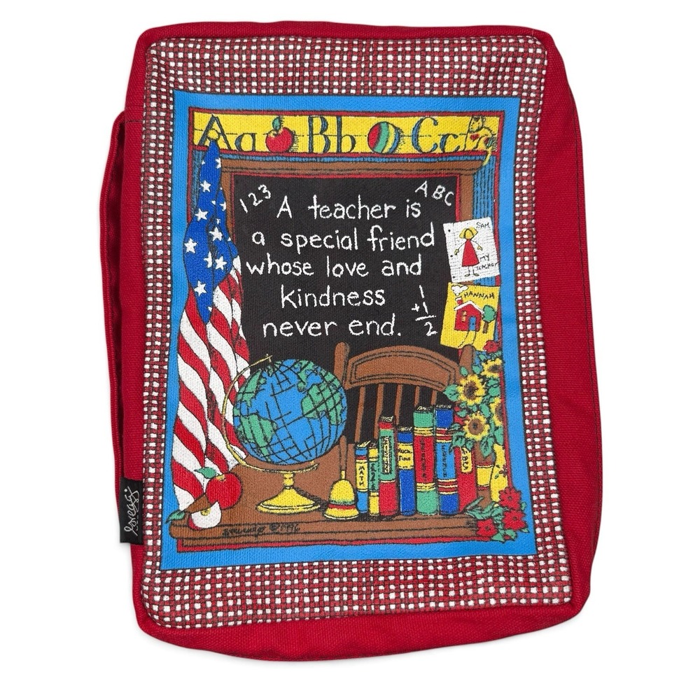 VTG 1996 Gregg USA Bible Gear Zippered Bible Cover Case w/ Handle Teacher School
